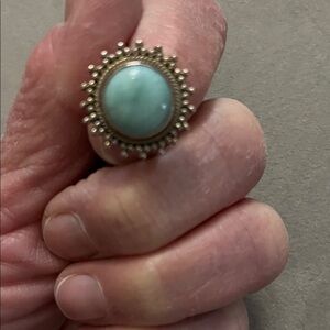 Sterling Silver Turquoise Halo Cocktail Ring - Turquoise
